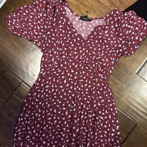 Forever 21 Red Floral Dress